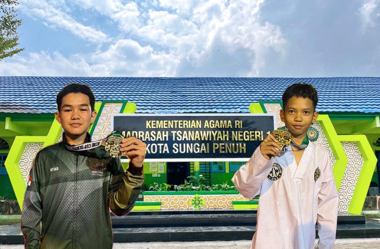 DUA SISWA MTsN 1 KOTA SUNGAI PENUH RAIH MEDALI EMAS DI KEJUARAAN TAEKWONDO KONI CUP SERIES CHAMPIONSHIP 2025 DI SAROLANGUN DUA SISWA MTsN 1 KOTA SUNGAI PENUH RAIH MEDALI EMAS DI KEJUARAAN TAEKWONDO KONI CUP SERIES CHAMPIONSHIP 2025 DI SAROLANGUN