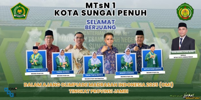 5 Siswa Terbaik MTsN 1 Kota Sungai Penuh Siap Berjuang di Ajang OMI Tingkat Provinsi